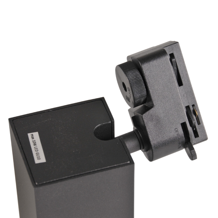 Spotlight for rail system SQUARE 1xGU10/10W/230V black