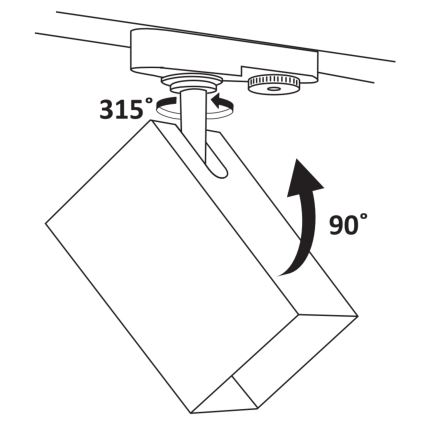 Spotlight for rail system SQUARE 1xGU10/10W/230V black