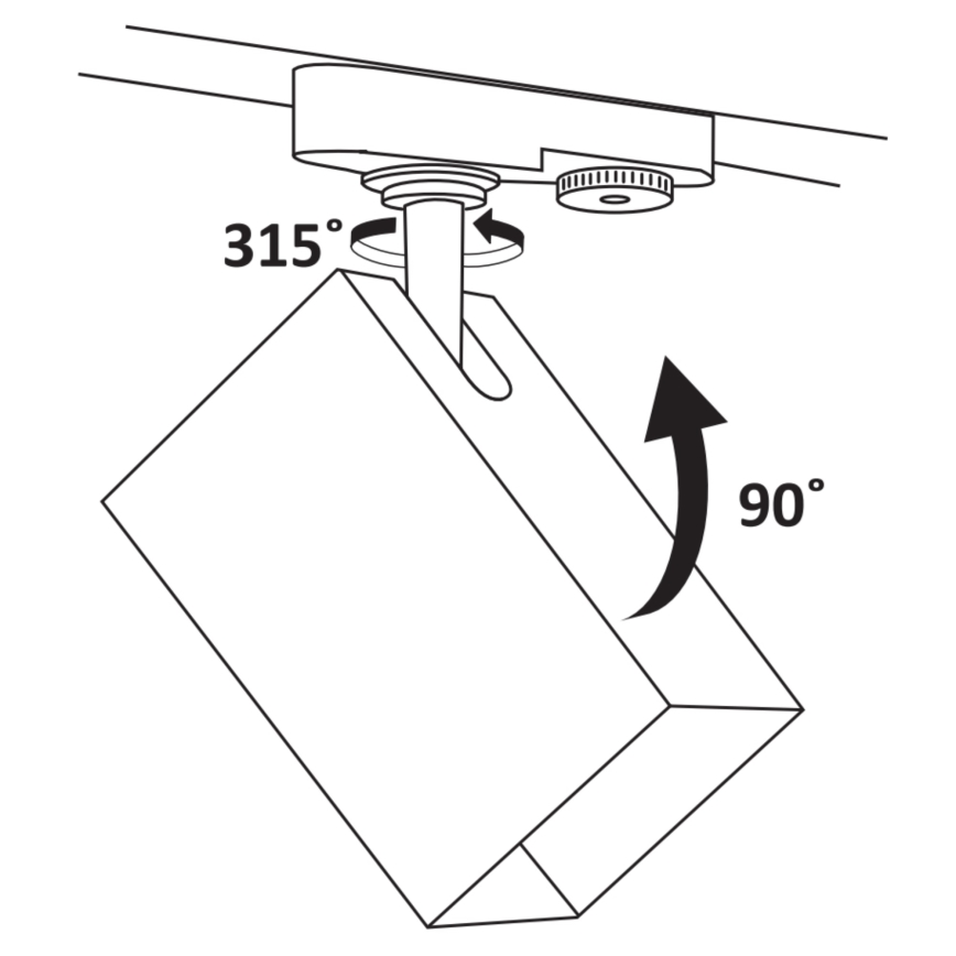 Spotlight for rail system SQUARE 1xGU10/10W/230V black