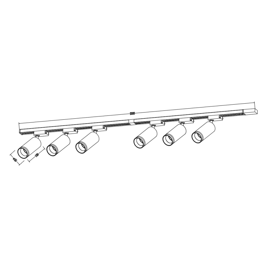 Spotlight for the PIPE track system 6xGU10/10W/230V white