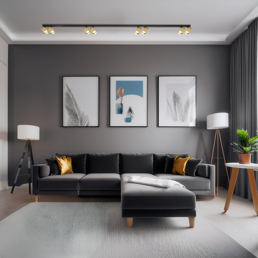 Spotlight HERO SPOT 8xGU10/9W/230V black/gold