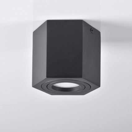 Spotlight HEXAGON 1xGU10/10W/230V black