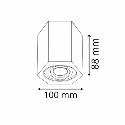 Spotlight HEXAGON 1xGU10/10W/230V black