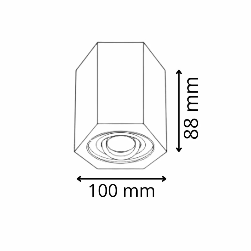 Spotlight HEXAGON 1xGU10/10W/230V black