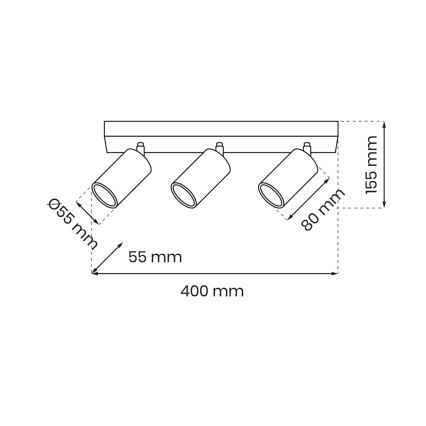 Spotlight HUDSON 3xGU10/8W/230V black