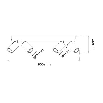 Spotlight HUDSON 4xGU10/8W/230V black