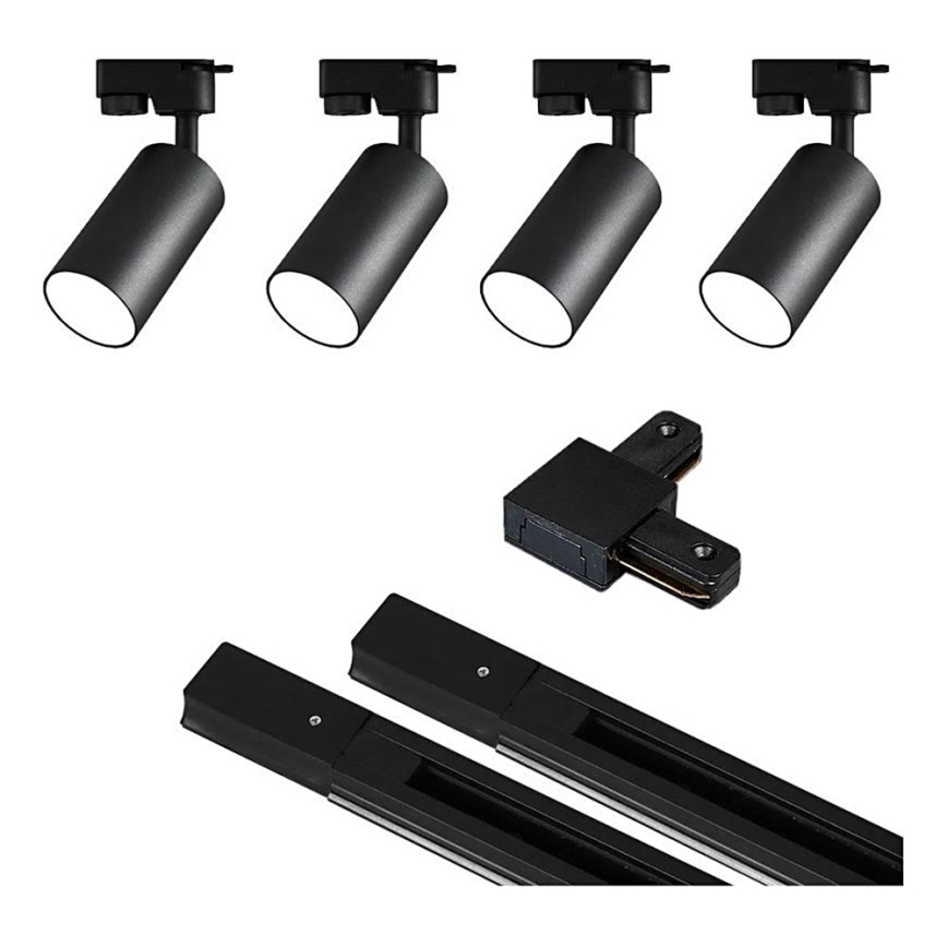 Spotlight in rail system 4xGU10/25W/230V 2 m black