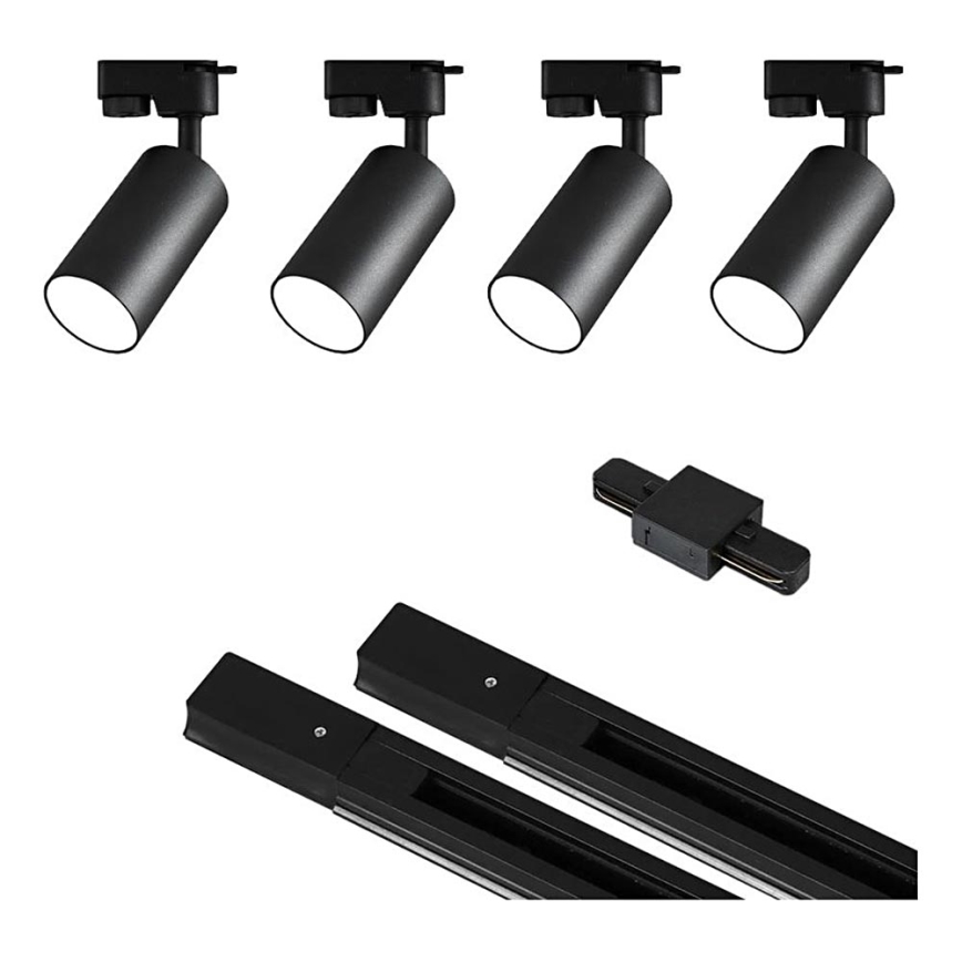 Spotlight in rail system 4xGU10/25W/230V black
