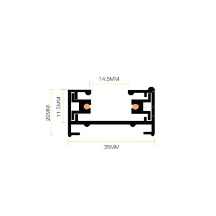 Spotlight in rail system 4xGU10/25W/230V black