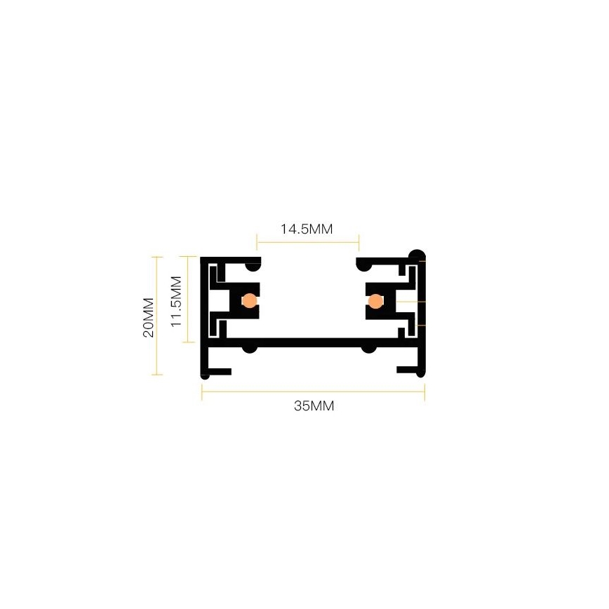 Spotlight in rail system 4xGU10/25W/230V black