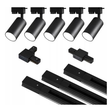Spotlight in rail system 5xGU10/25W/230V black