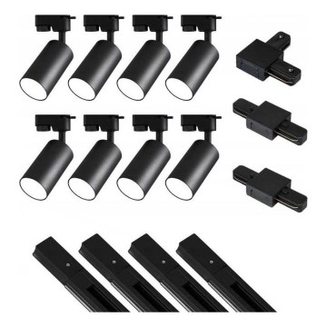 Spotlight in rail system 8xGU10/25W/230V 4 m black