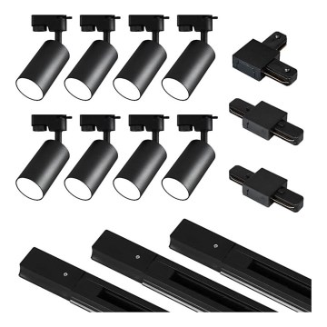 Spotlight in rail system 8xGU10/25W/230V black