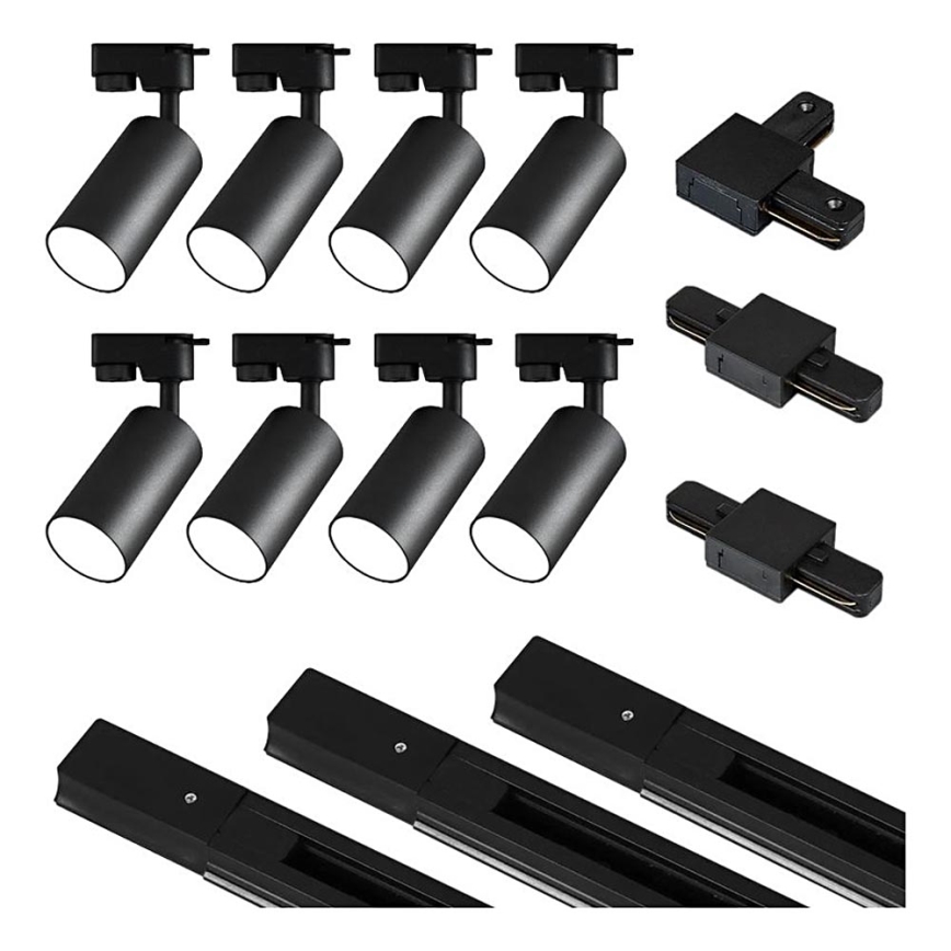 Spotlight in rail system 8xGU10/25W/230V black