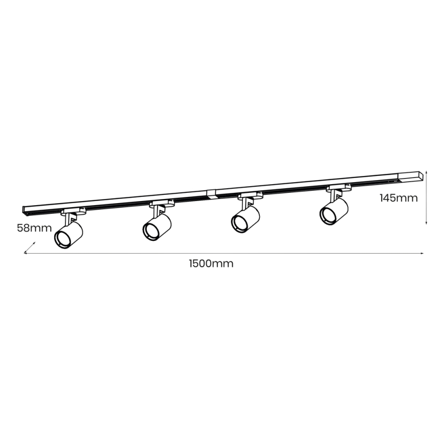 Spotlight in rail system VOLF 4xGU10/10W/230V white