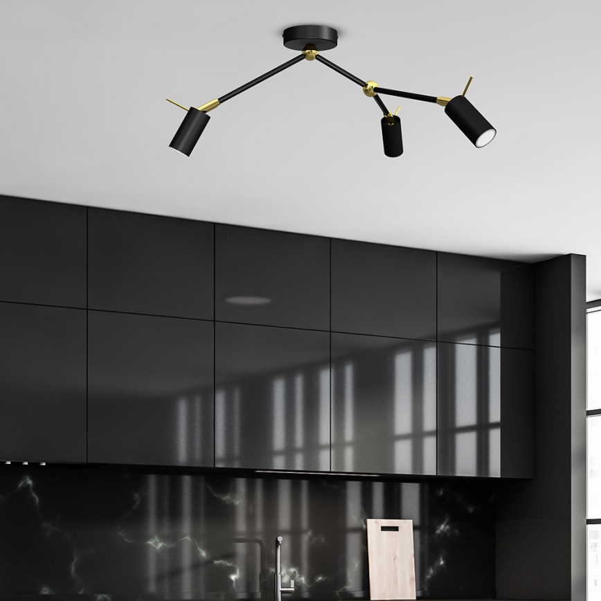 Spotlight IRIS 3xGU10/MR11/40W/230V black/gold