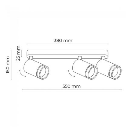 Spotlight JET SET 3xGU10/10W/230V white