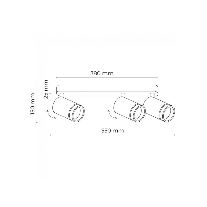 Spotlight JET SET 3xGU10/10W/230V white