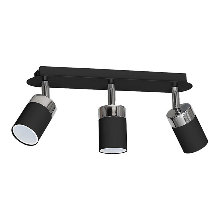 Spotlight JOKER 3x GU10/25W/230V, black/polished chrome