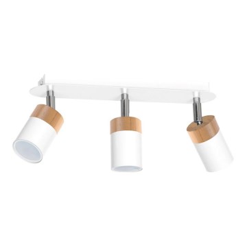 Spotlight JOKER WHITE WOOD 3xGU10/8W/230V
