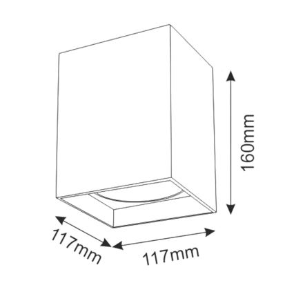 Spotlight JUPITER 1xE27/20W/230V 11,7x11,7 cm black