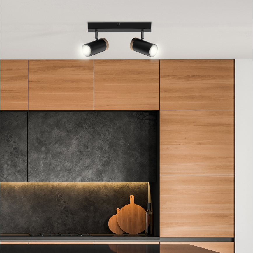 Spotlight LAGOS 2xGU10/15W/230V black/brown
