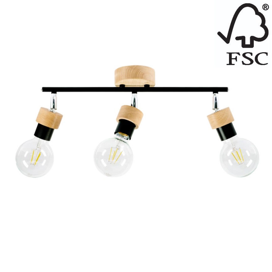 Spotlight MARJOLAINE 3xE27/25W/230V oak - FSC certified