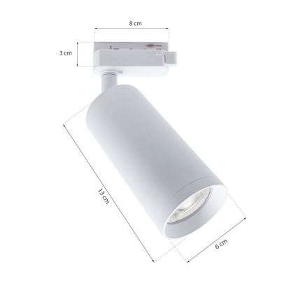 Spotlight MICA for rail system 1xGU10/25W/230V 1-phase white