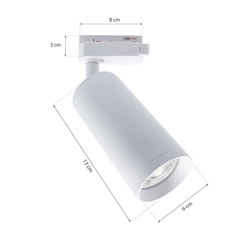Spotlight MICA for rail system 1xGU10/25W/230V 1-phase white