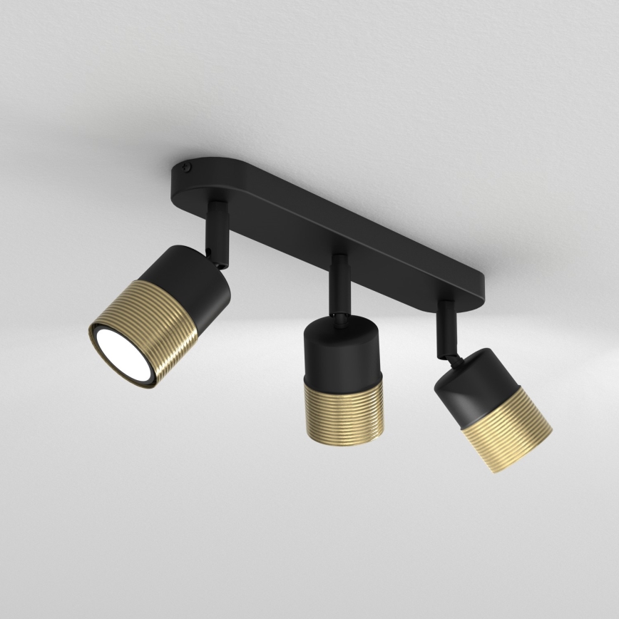 Spotlight MIZU 3xGU10/8W/230V black/brass