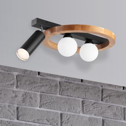 Spotlight OTIS 2xG9/5W/230V + 1xE27/15W/230V oak