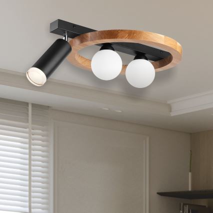 Spotlight OTIS 2xG9/5W/230V + 1xE27/15W/230V oak