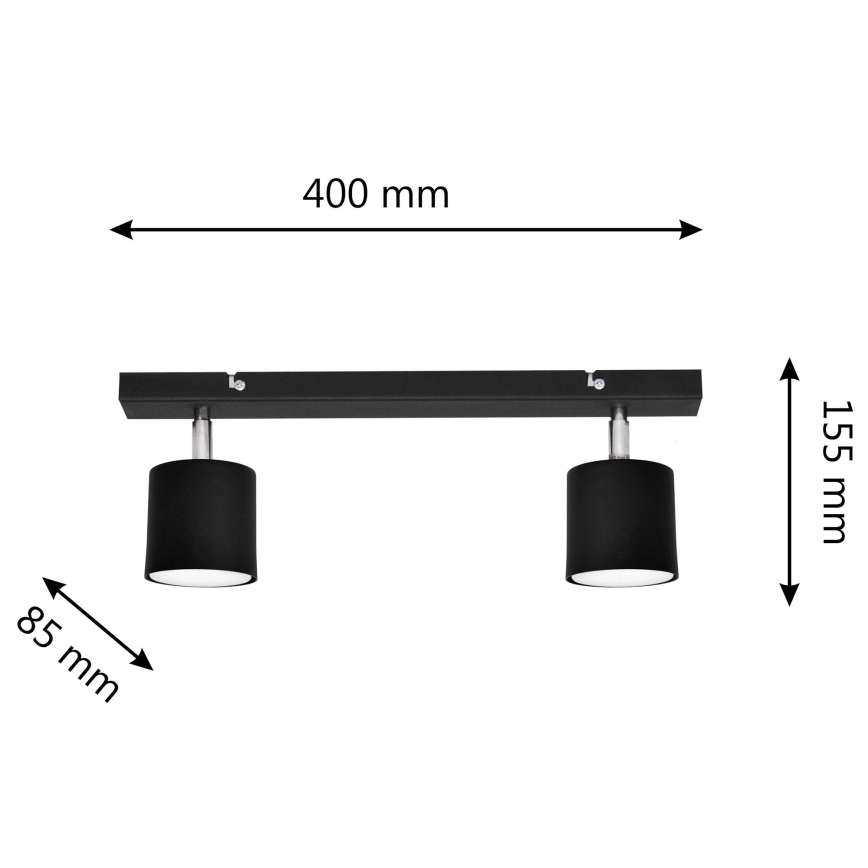 Spotlight PUNTA 2xGX53/10W/230V black