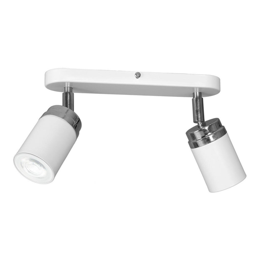 Spotlight RENO 2xGU10/8W/230V white/shiny chrome