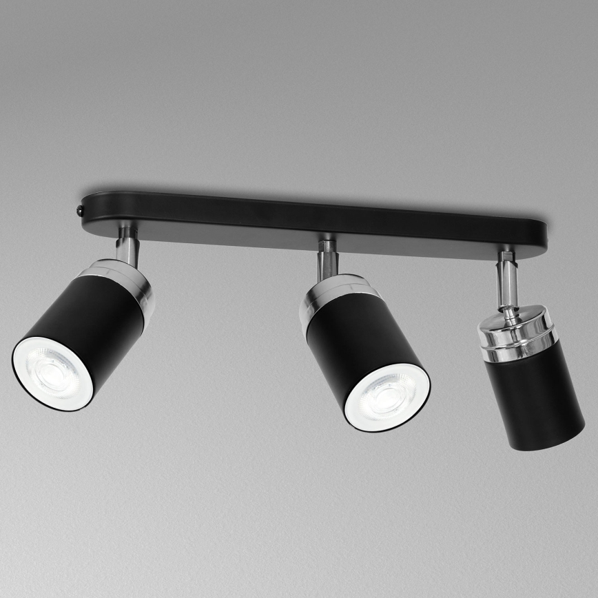 Spotlight RENO 3xGU10/8W/230V black/shiny chrome