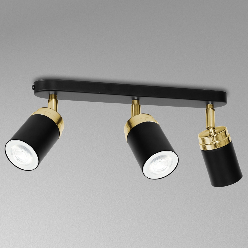 Spotlight RENO 3xGU10/8W/230V black/gold