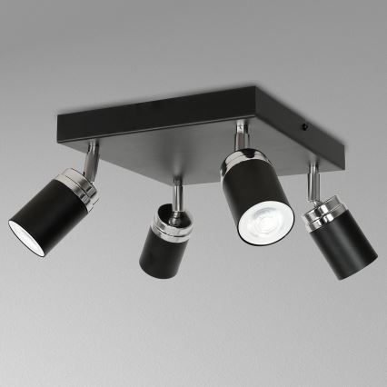 Spotlight RENO 4xGU10/8W/230V black/shiny chrome