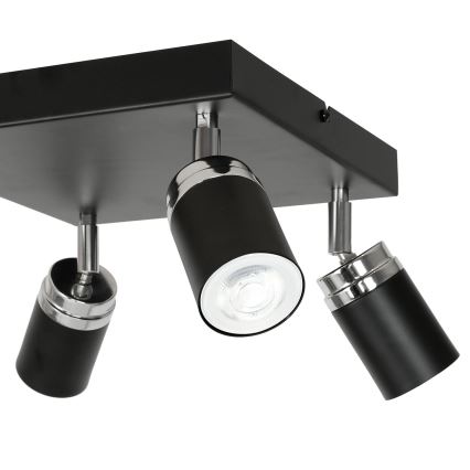 Spotlight RENO 4xGU10/8W/230V black/shiny chrome