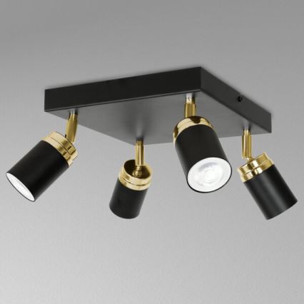 Spotlight RENO 4xGU10/8W/230V black/gold