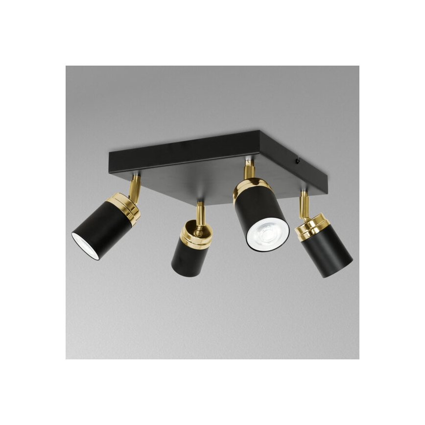 Spotlight RENO 4xGU10/8W/230V black/gold