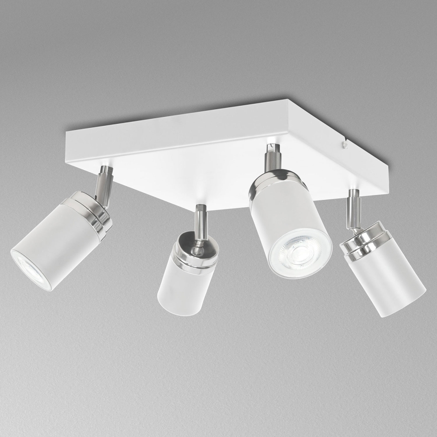 Spotlight RENO 4xGU10/8W/230V white/shiny chrome