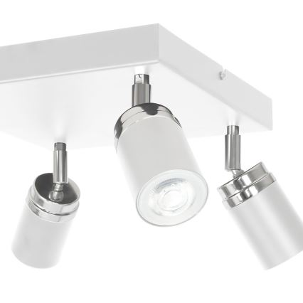 Spotlight RENO 4xGU10/8W/230V white/shiny chrome