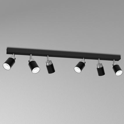 Spotlight RENO 6xGU10/60W/230V black/shiny chrome