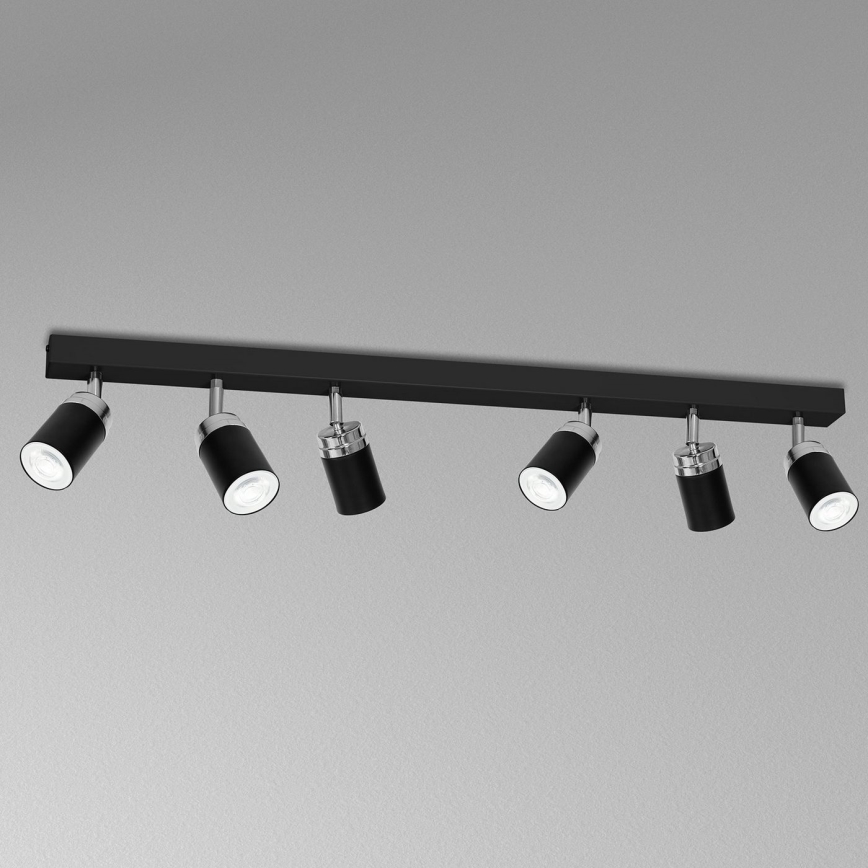 Spotlight RENO 6xGU10/60W/230V black/shiny chrome