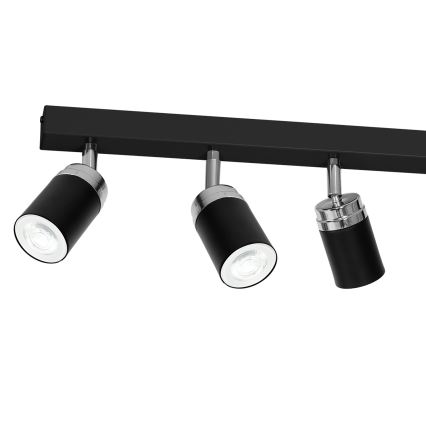 Spotlight RENO 6xGU10/60W/230V black/shiny chrome