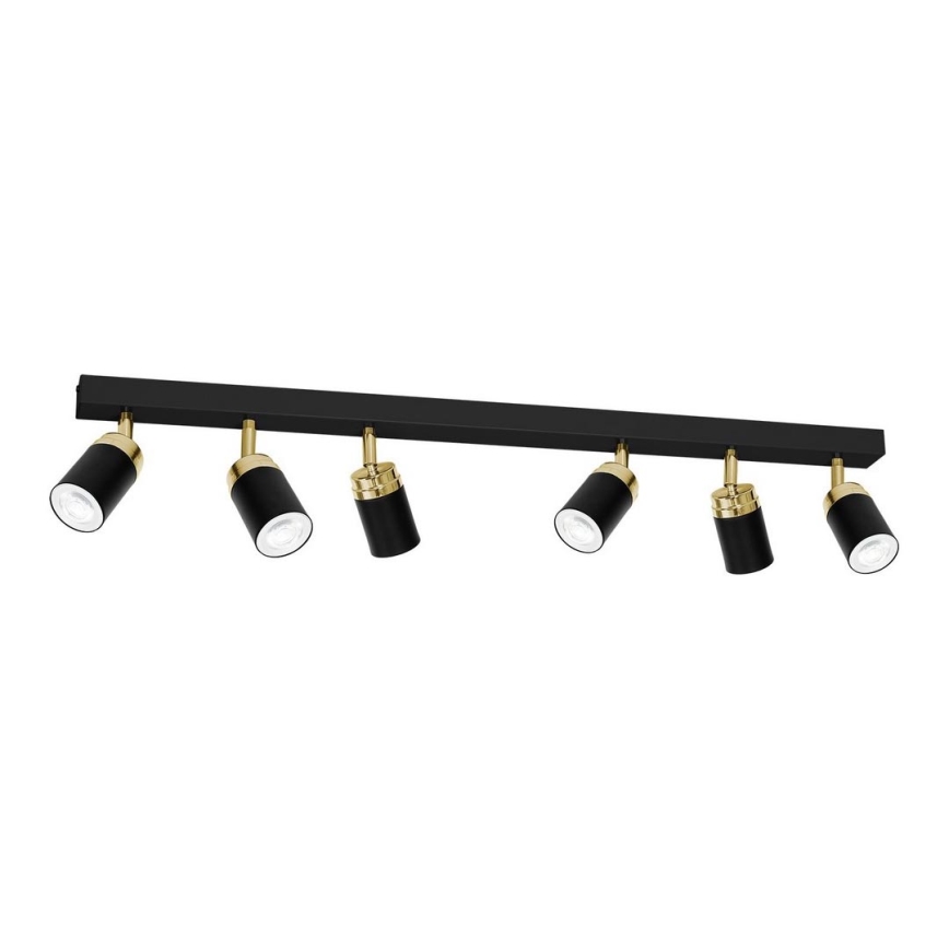 Spotlight RENO 6xGU10/8W/230V black/gold