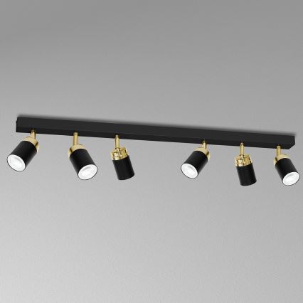Spotlight RENO 6xGU10/8W/230V black/gold