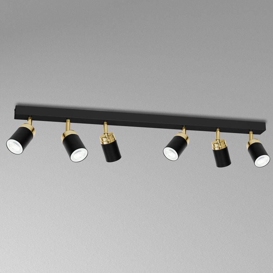 Spotlight RENO 6xGU10/8W/230V black/gold