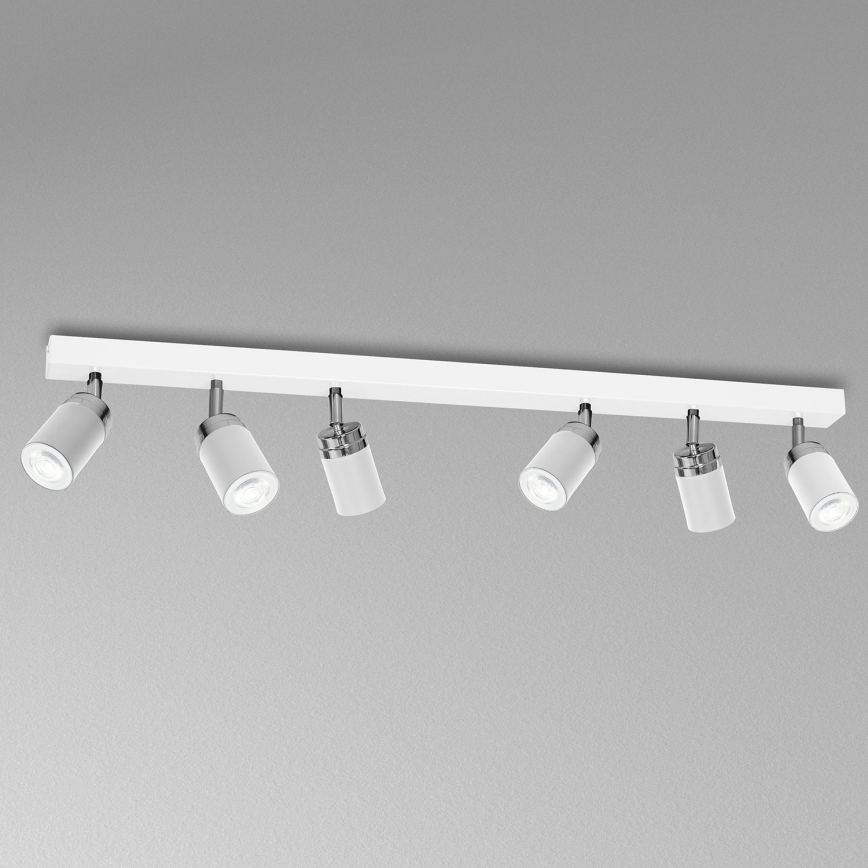 Spotlight RENO 6xGU10/8W/230V white/shiny chrome