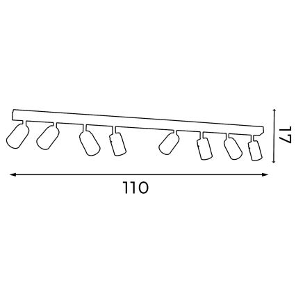 Spotlight RENO 8xGU10/8W/230V white/shiny chrome